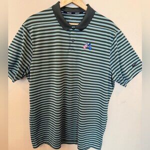 Nike Golf Ryder Cup Flag Logo Dri-FIT Polo Shirt XL Green Stripe Performance